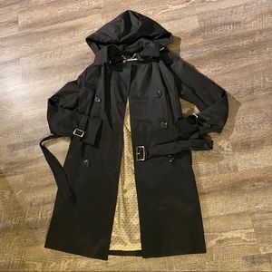 Michael Kors Black Trenchcoat with Gold Hardware